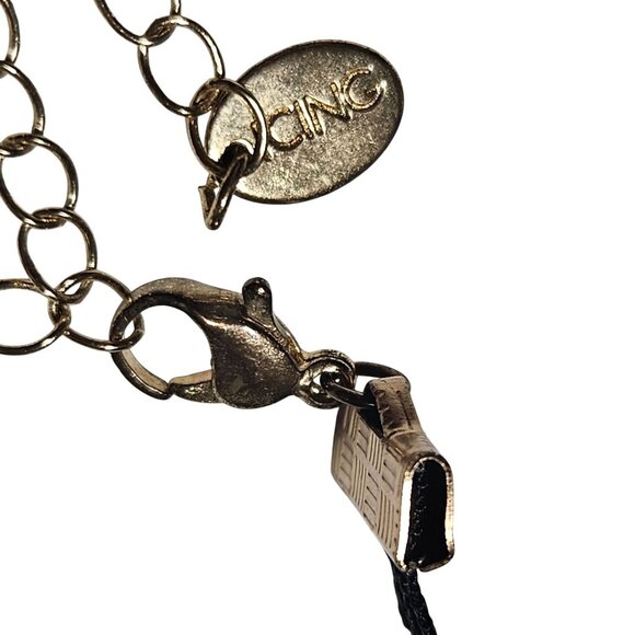 Goth Punk Black Mesh Choker Necklace Gold Tone Chain Adjustable Minimalist Women - Picture 2 of 5